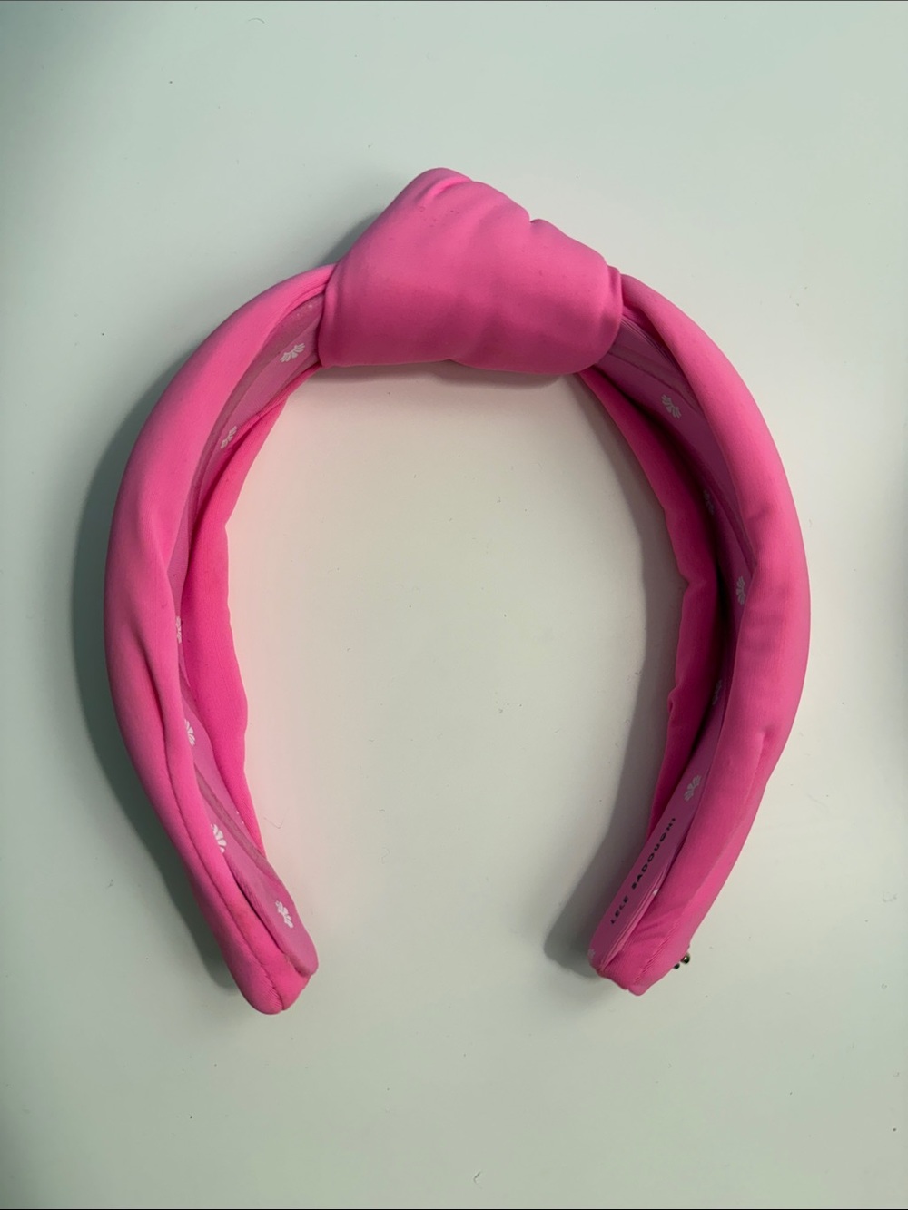 Lele Sadoughi Bright Pink Knotted Padded Headband